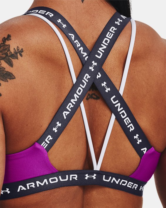 Women's UA Crossback Low Sports Bra, Purple, pdpMainDesktop image number 8